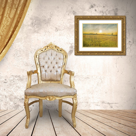 Already to Harvest Gold Ornate Wood Framed Art Print with Double Matting by Kimberly, Allen