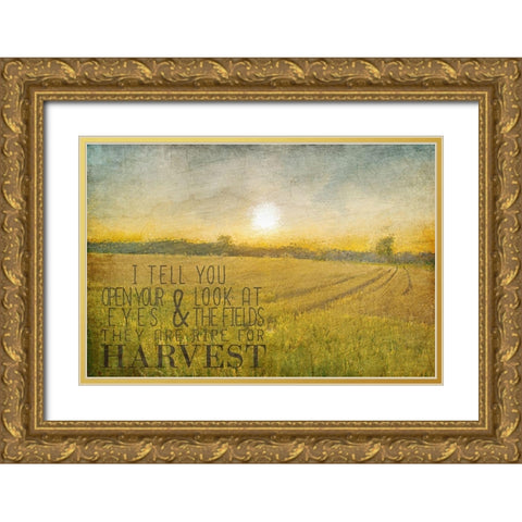 Already to Harvest Gold Ornate Wood Framed Art Print with Double Matting by Kimberly, Allen