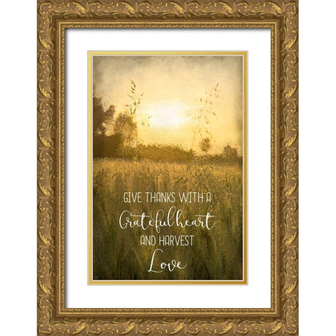 Grateful Heart Gold Ornate Wood Framed Art Print with Double Matting by Kimberly, Allen