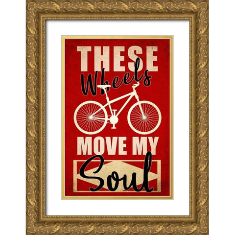 These Wheels Gold Ornate Wood Framed Art Print with Double Matting by Kimberly, Allen