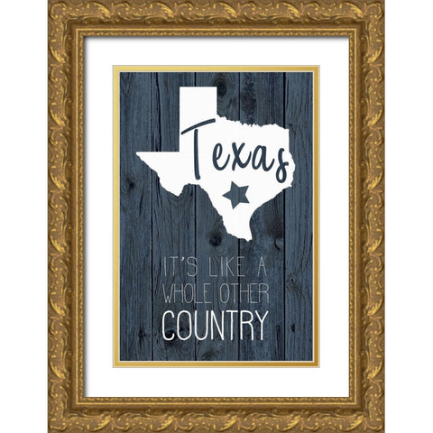 Texas Country Gold Ornate Wood Framed Art Print with Double Matting by Kimberly, Allen