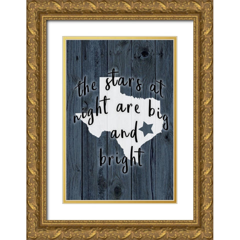 The Stars at Night Gold Ornate Wood Framed Art Print with Double Matting by Kimberly, Allen