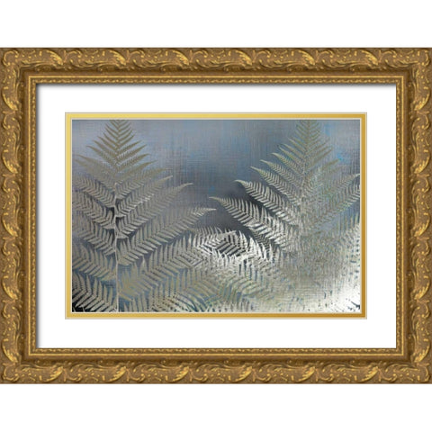 Frosted Ferns Gold Ornate Wood Framed Art Print with Double Matting by Allen, Kimberly