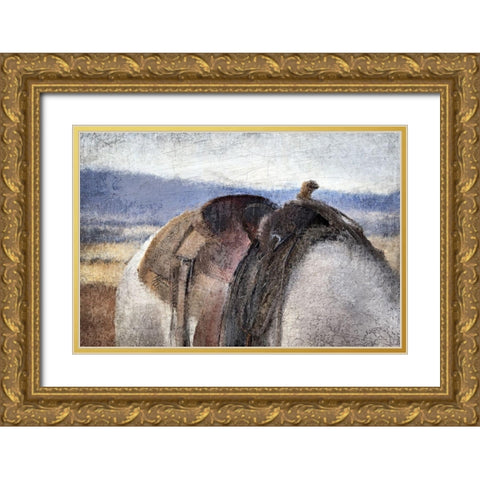 In The Saddle Gold Ornate Wood Framed Art Print with Double Matting by Kimberly, Allen