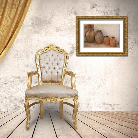 In A Row Gold Ornate Wood Framed Art Print with Double Matting by Allen, Kimberly