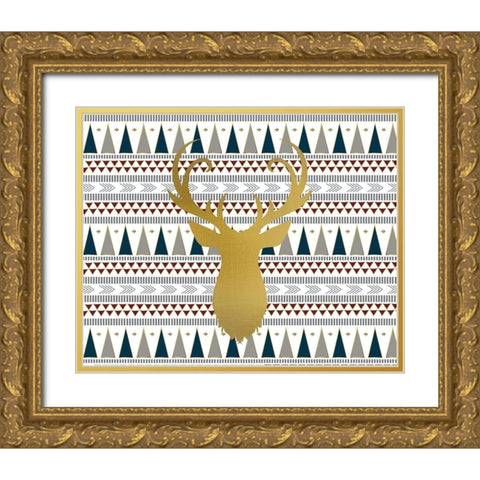 Oh Deer 2 Gold Ornate Wood Framed Art Print with Double Matting by Kimberly, Allen