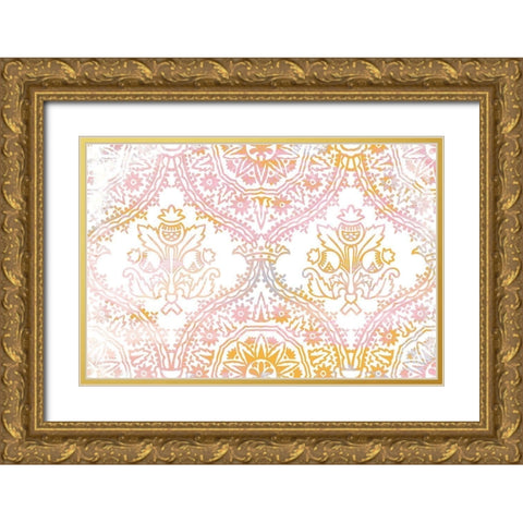 Pink Orange Dream Gold Ornate Wood Framed Art Print with Double Matting by Kimberly, Allen