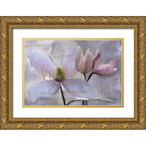 Violet Paris Gold Ornate Wood Framed Art Print with Double Matting by Allen, Kimberly