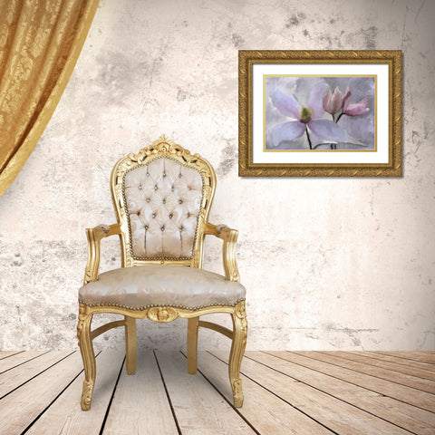 Violet Paris v2 Gold Ornate Wood Framed Art Print with Double Matting by Kimberly, Allen