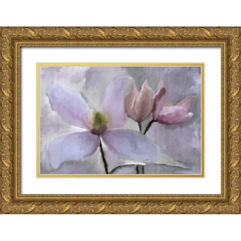 Violet Paris v2 Gold Ornate Wood Framed Art Print with Double Matting by Kimberly, Allen