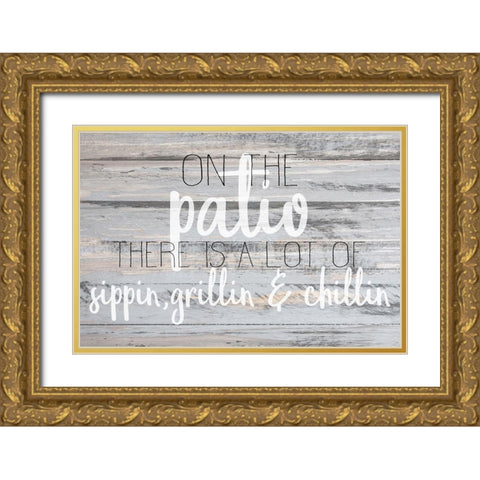 On the Patio Gold Ornate Wood Framed Art Print with Double Matting by Kimberly, Allen