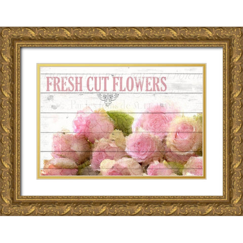Fresh Cut Flowers Gold Ornate Wood Framed Art Print with Double Matting by Kimberly, Allen