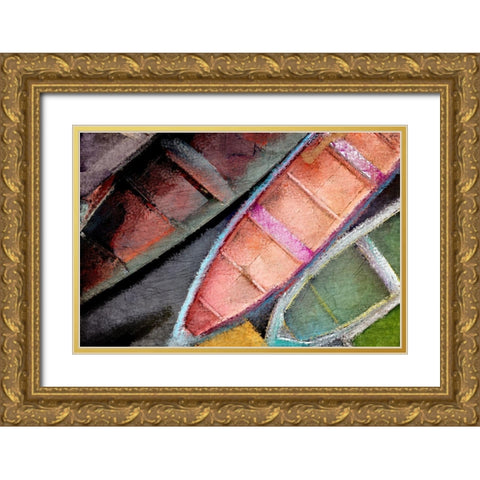 Boating Bright Gold Ornate Wood Framed Art Print with Double Matting by Kimberly, Allen