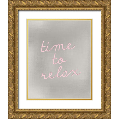 Time to Relax Gold Ornate Wood Framed Art Print with Double Matting by Kimberly, Allen