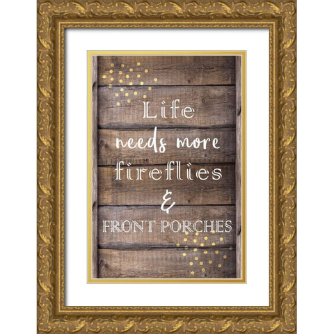Fireflies Gold Ornate Wood Framed Art Print with Double Matting by Kimberly, Allen