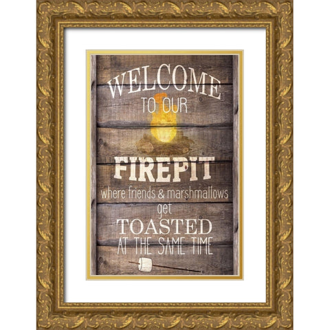 Welcome to our Firepit Gold Ornate Wood Framed Art Print with Double Matting by Kimberly, Allen