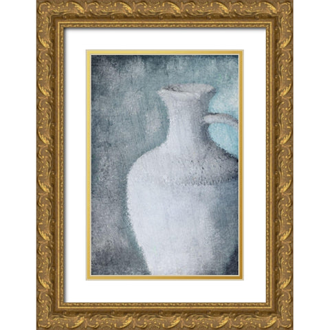 Cool Blue Gold Ornate Wood Framed Art Print with Double Matting by Allen, Kimberly