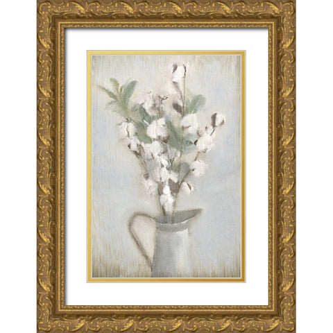 Cotton Bouquet Gold Ornate Wood Framed Art Print with Double Matting by Kimberly, Allen