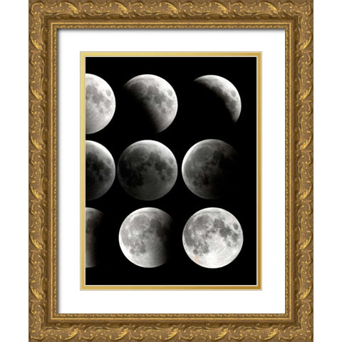 Moon Phase 2 Gold Ornate Wood Framed Art Print with Double Matting by Allen, Kimberly
