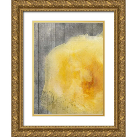 Yellow Bloom Gold Ornate Wood Framed Art Print with Double Matting by Allen, Kimberly