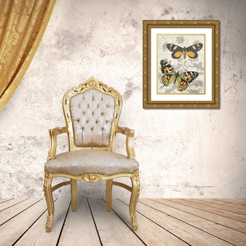 Butterfly Travel 2 Gold Ornate Wood Framed Art Print with Double Matting by Kimberly, Allen