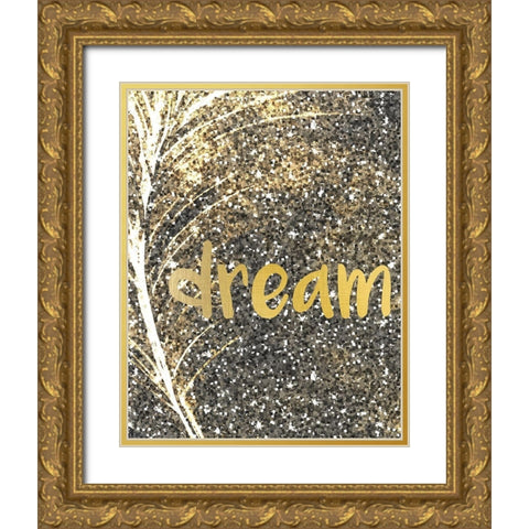 Gold Feather 4 Gold Ornate Wood Framed Art Print with Double Matting by Kimberly, Allen