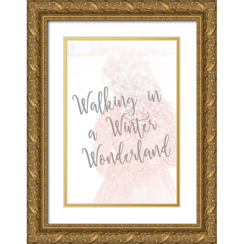 Walking in a Winter Wonderland Gold Ornate Wood Framed Art Print with Double Matting by Kimberly, Allen