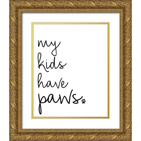 My Kids V2 Gold Ornate Wood Framed Art Print with Double Matting by Allen, Kimberly