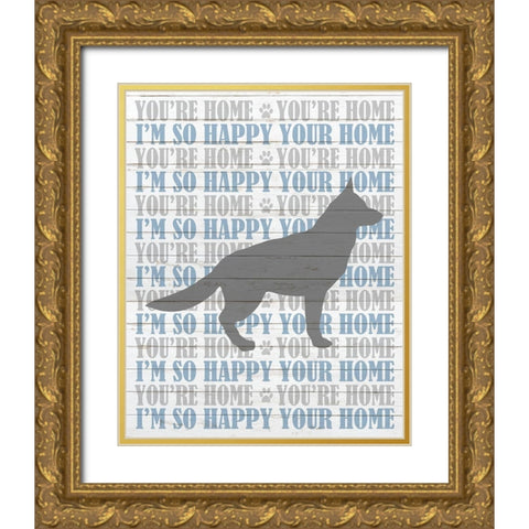 Youre Home v5 Gold Ornate Wood Framed Art Print with Double Matting by Kimberly, Allen
