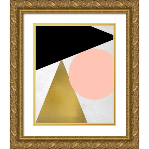 Triangle Circle 1 Gold Ornate Wood Framed Art Print with Double Matting by Kimberly, Allen