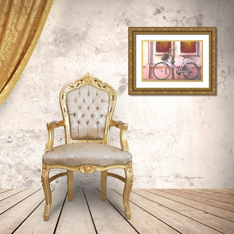 Pink Riding Gold Ornate Wood Framed Art Print with Double Matting by Kimberly, Allen