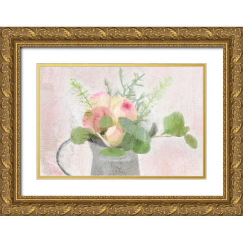 Summer Roses Gold Ornate Wood Framed Art Print with Double Matting by Kimberly, Allen