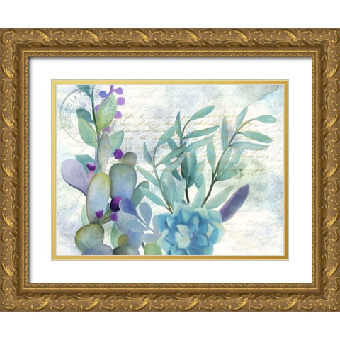 Watercolor Floral 4 Gold Ornate Wood Framed Art Print with Double Matting by Kimberly, Allen