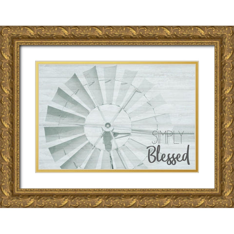 Simply Blessed 2 Gold Ornate Wood Framed Art Print with Double Matting by Kimberly, Allen
