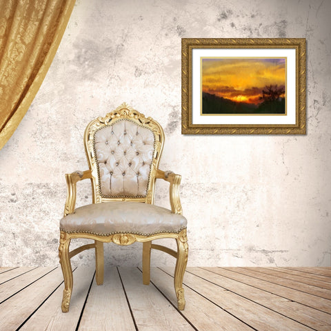 Sunset Gold Ornate Wood Framed Art Print with Double Matting by Kimberly, Allen