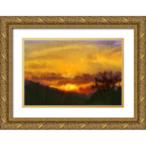 Sunset Gold Ornate Wood Framed Art Print with Double Matting by Kimberly, Allen