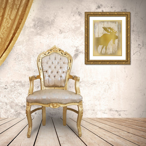Golden Wildlife 2 Gold Ornate Wood Framed Art Print with Double Matting by Allen, Kimberly