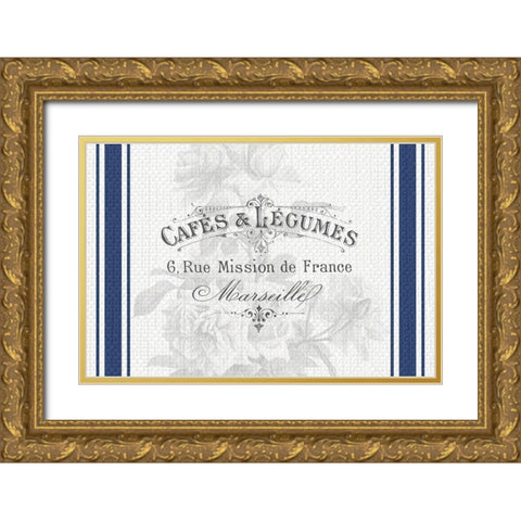 Cafes Gold Ornate Wood Framed Art Print with Double Matting by Kimberly, Allen