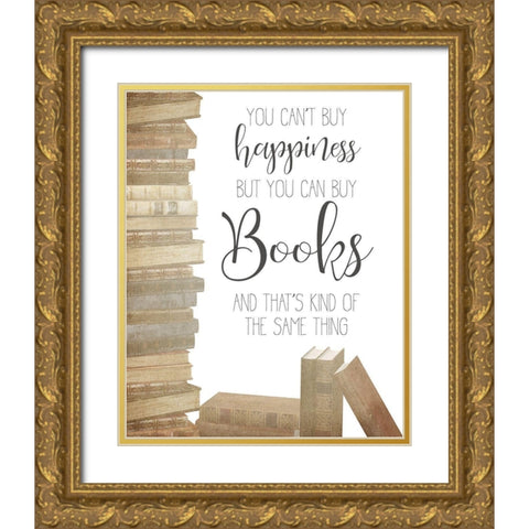 Books Gold Ornate Wood Framed Art Print with Double Matting by Kimberly, Allen