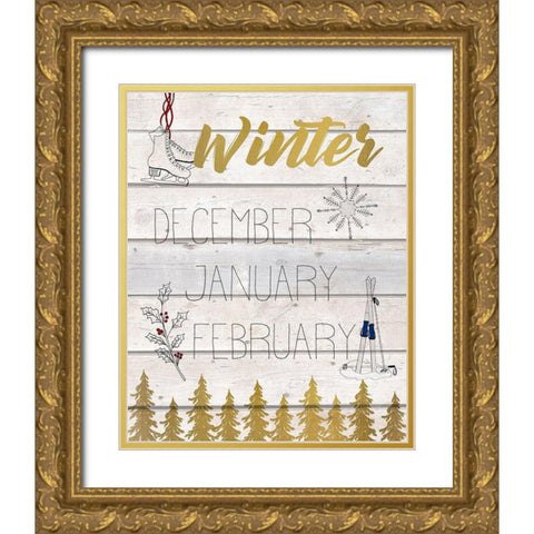 The Seasons 1 Gold Ornate Wood Framed Art Print with Double Matting by Kimberly, Allen