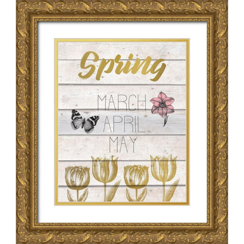 The Seasons 2 Gold Ornate Wood Framed Art Print with Double Matting by Kimberly, Allen