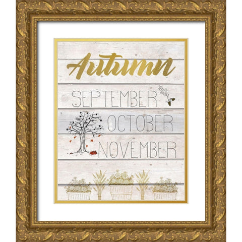 The Seasons 4 Gold Ornate Wood Framed Art Print with Double Matting by Kimberly, Allen