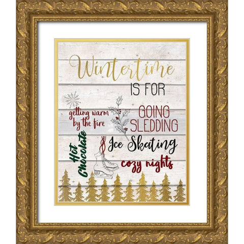 Seasons A Gold Ornate Wood Framed Art Print with Double Matting by Kimberly, Allen