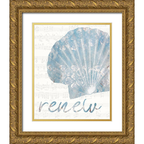 Beach Days 1 Gold Ornate Wood Framed Art Print with Double Matting by Kimberly, Allen