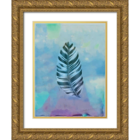 Palm Leaves 3 Gold Ornate Wood Framed Art Print with Double Matting by Allen, Kimberly