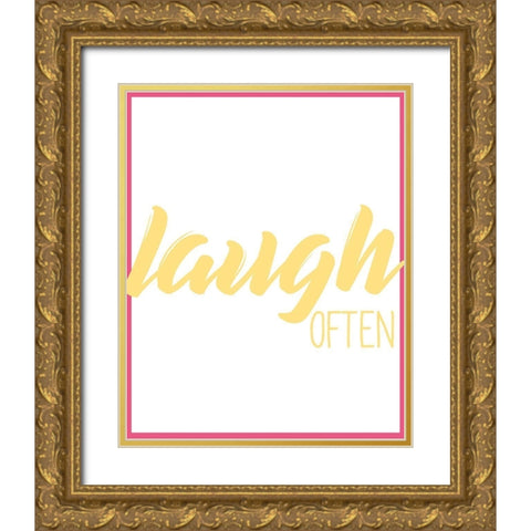 Live Well 2 Gold Ornate Wood Framed Art Print with Double Matting by Kimberly, Allen