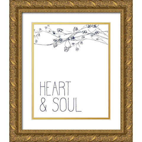 Heart and Soul Gold Ornate Wood Framed Art Print with Double Matting by Kimberly, Allen
