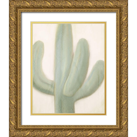 Sage Cactus 1 Gold Ornate Wood Framed Art Print with Double Matting by Kimberly, Allen