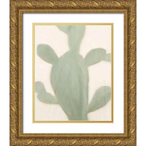 Sage Cactus 2 Gold Ornate Wood Framed Art Print with Double Matting by Kimberly, Allen