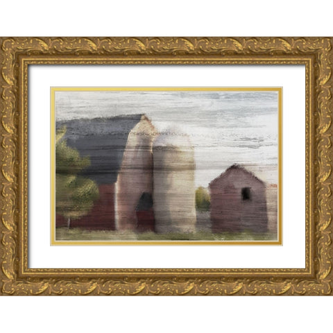 American Farm Gold Ornate Wood Framed Art Print with Double Matting by Kimberly, Allen